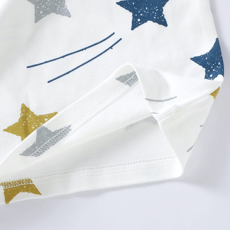 Pajama Set 2Y-7Y Organic Cotton O-neck Super Soft And Breathable Stars JY9503-8